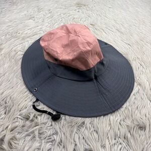 Sun Shade Women's OS Pink Gray Ponytail Sun Hat Garden Beach Walking